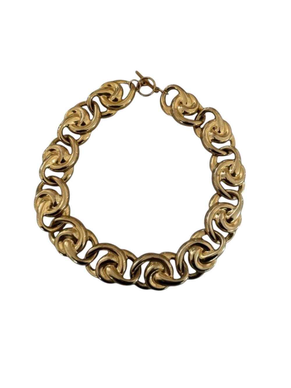 Vintage Gold Tone Chunky Necklace 18.5” 2000s Y2K Women’s Jewelry